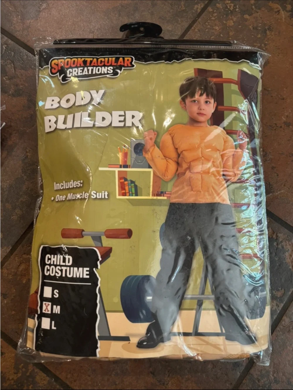 Kids Orange Body Builder Costume
